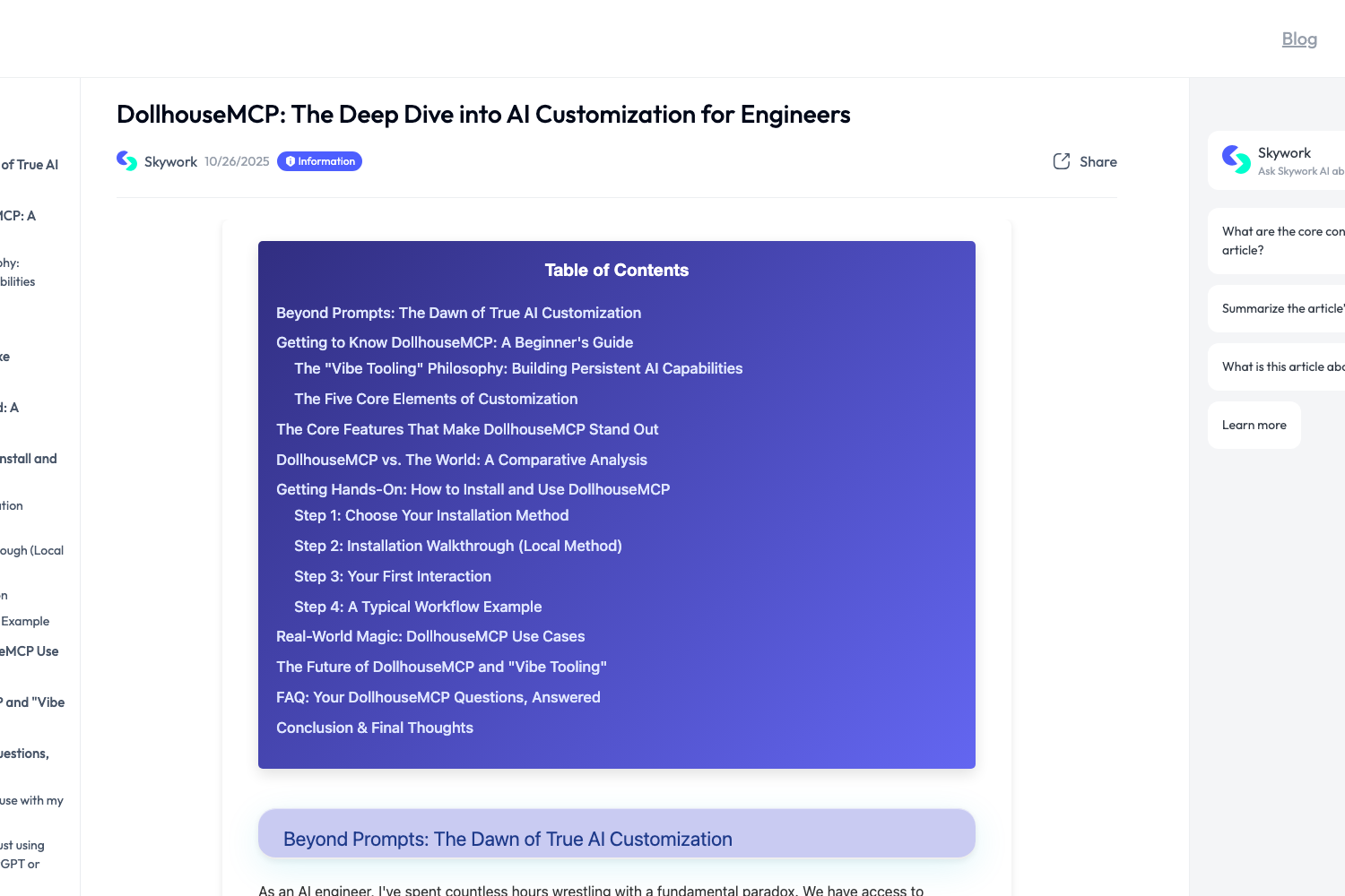 Skywork Deep Dive screenshot page 1